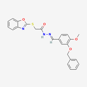 molecular formula C24H21N3O4S B14921665 2-(1,3-benzoxazol-2-ylsulfanyl)-N'-{(E)-[3-(benzyloxy)-4-methoxyphenyl]methylidene}acetohydrazide 