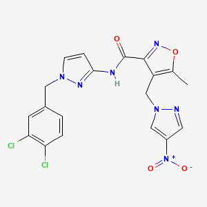 N-[1-(3,4-dichlorobenzyl)-1H-pyrazol-3-yl]-5-methyl-4-[(4-nitro-1H-pyrazol-1-yl)methyl]-1,2-oxazole-3-carboxamide