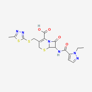 7-{[(1-ethyl-1H-pyrazol-5-yl)carbonyl]amino}-3-{[(5-methyl-1,3,4-thiadiazol-2-yl)sulfanyl]methyl}-8-oxo-5-thia-1-azabicyclo[4.2.0]oct-2-ene-2-carboxylic acid