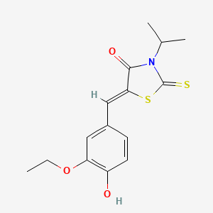 molecular formula C15H17NO3S2 B14921718 (5Z)-5-(3-ethoxy-4-hydroxybenzylidene)-3-(propan-2-yl)-2-thioxo-1,3-thiazolidin-4-one 