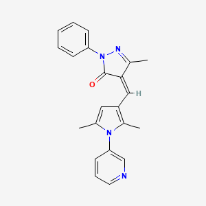 (4Z)-4-{[2,5-dimethyl-1-(pyridin-3-yl)-1H-pyrrol-3-yl]methylidene}-5-methyl-2-phenyl-2,4-dihydro-3H-pyrazol-3-one