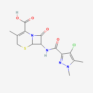 7-{[(4-chloro-1,5-dimethyl-1H-pyrazol-3-yl)carbonyl]amino}-3-methyl-8-oxo-5-thia-1-azabicyclo[4.2.0]oct-2-ene-2-carboxylic acid