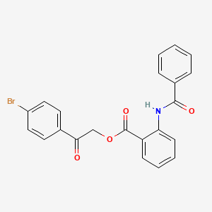 molecular formula C22H16BrNO4 B14921764 2-(4-Bromophenyl)-2-oxoethyl 2-(benzoylamino)benzoate 