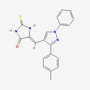 (5Z)-5-{[3-(4-methylphenyl)-1-phenyl-1H-pyrazol-4-yl]methylidene}-2-thioxoimidazolidin-4-one