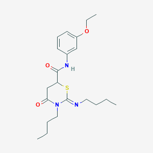 (2E)-3-butyl-2-(butylimino)-N-(3-ethoxyphenyl)-4-oxo-1,3-thiazinane-6-carboxamide