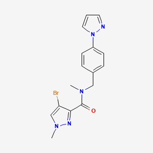 4-bromo-N,1-dimethyl-N-[4-(1H-pyrazol-1-yl)benzyl]-1H-pyrazole-3-carboxamide