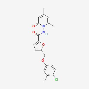 5-[(4-chloro-3-methylphenoxy)methyl]-N-(4,6-dimethyl-2-oxopyridin-1(2H)-yl)furan-2-carboxamide