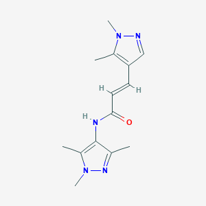 molecular formula C14H19N5O B14921894 (2E)-3-(1,5-dimethyl-1H-pyrazol-4-yl)-N-(1,3,5-trimethyl-1H-pyrazol-4-yl)prop-2-enamide 