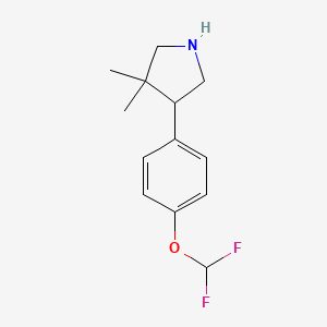 molecular formula C13H17F2NO B1492191 4-(4-(Difluoromethoxy)phenyl)-3,3-dimethylpyrrolidine CAS No. 2098063-55-7