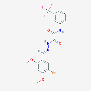 2-[(2E)-2-(5-bromo-2,4-dimethoxybenzylidene)hydrazinyl]-2-oxo-N-[3-(trifluoromethyl)phenyl]acetamide