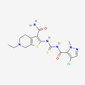 2-({[(4-chloro-1-methyl-1H-pyrazol-5-yl)carbonyl]carbamothioyl}amino)-6-ethyl-4,5,6,7-tetrahydrothieno[2,3-c]pyridine-3-carboxamide