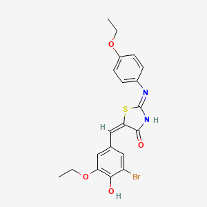 (2E,5E)-5-(3-bromo-5-ethoxy-4-hydroxybenzylidene)-2-[(4-ethoxyphenyl)imino]-1,3-thiazolidin-4-one