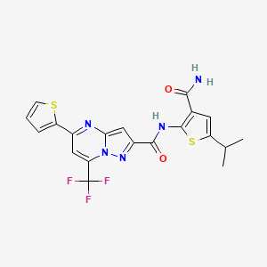 N~2~-[3-(Aminocarbonyl)-5-isopropyl-2-thienyl]-5-(2-thienyl)-7-(trifluoromethyl)pyrazolo[1,5-A]pyrimidine-2-carboxamide