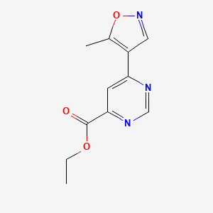 molecular formula C11H11N3O3 B1492195 Ethyl 6-(5-methyl-1,2-oxazol-4-yl)pyrimidine-4-carboxylate CAS No. 2098007-35-1