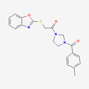 2-(1,3-Benzoxazol-2-ylsulfanyl)-1-{3-[(4-methylphenyl)carbonyl]imidazolidin-1-yl}ethanone