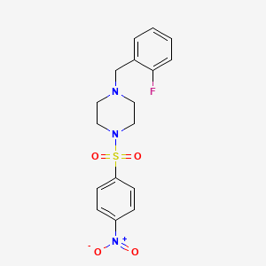 molecular formula C17H18FN3O4S B14922018 1-(2-Fluorobenzyl)-4-[(4-nitrophenyl)sulfonyl]piperazine 