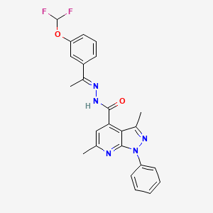 N'-{(1E)-1-[3-(difluoromethoxy)phenyl]ethylidene}-3,6-dimethyl-1-phenyl-1H-pyrazolo[3,4-b]pyridine-4-carbohydrazide