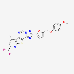 13-(difluoromethyl)-4-[5-[(4-methoxyphenoxy)methyl]furan-2-yl]-11-methyl-16-thia-3,5,6,8,14-pentazatetracyclo[7.7.0.02,6.010,15]hexadeca-1(9),2,4,7,10(15),11,13-heptaene