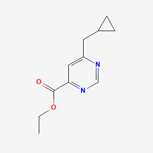 molecular formula C11H14N2O2 B1492205 6-(环丙基甲基)嘧啶-4-羧酸乙酯 CAS No. 2098073-59-5