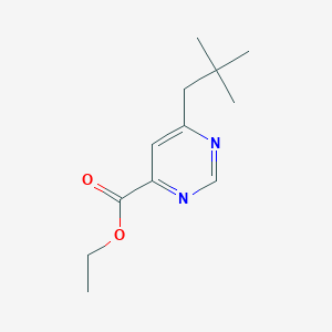 molecular formula C12H18N2O2 B1492206 Ethyl 6-(2,2-dimethylpropyl)pyrimidine-4-carboxylate CAS No. 2098038-11-8
