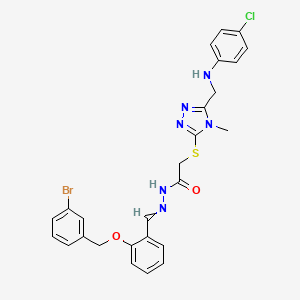 N'-{2-[(3-bromobenzyl)oxy]benzylidene}-2-[(5-{[(4-chlorophenyl)amino]methyl}-4-methyl-4H-1,2,4-triazol-3-yl)sulfanyl]acetohydrazide