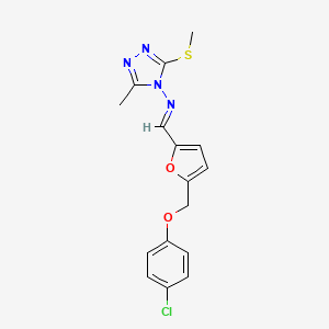 N-[(E)-{5-[(4-chlorophenoxy)methyl]furan-2-yl}methylidene]-3-methyl-5-(methylsulfanyl)-4H-1,2,4-triazol-4-amine