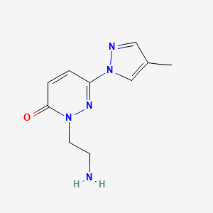 molecular formula C10H13N5O B1492210 2-(2-aminoethyl)-6-(4-methyl-1H-pyrazol-1-yl)-2,3-dihydropyridazin-3-one CAS No. 2091707-35-4