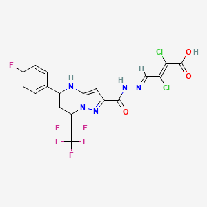 (2E,4E)-2,3-dichloro-4-(2-{[5-(4-fluorophenyl)-7-(pentafluoroethyl)-4,5,6,7-tetrahydropyrazolo[1,5-a]pyrimidin-2-yl]carbonyl}hydrazinylidene)but-2-enoic acid