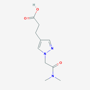 molecular formula C10H15N3O3 B1492211 3-{1-[(dimethylcarbamoyl)methyl]-1H-pyrazol-4-yl}propanoic acid CAS No. 2098029-74-2