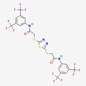 2,2'-(1,3,4-thiadiazole-2,5-diyldisulfanediyl)bis{N-[3,5-bis(trifluoromethyl)phenyl]acetamide}