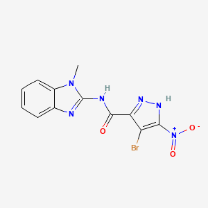 4-bromo-N-(1-methyl-1H-benzimidazol-2-yl)-5-nitro-1H-pyrazole-3-carboxamide