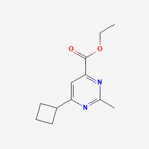molecular formula C12H16N2O2 B1492212 6-环丁基-2-甲基嘧啶-4-羧酸乙酯 CAS No. 2098079-29-7