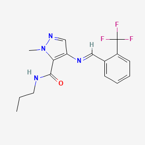 1-methyl-N-propyl-4-({(E)-[2-(trifluoromethyl)phenyl]methylidene}amino)-1H-pyrazole-5-carboxamide