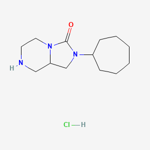 molecular formula C13H24ClN3O B1492217 2-Cycloheptylhexahydroimidazo[1,5-a]pyrazin-3(2H)-one hydrochloride CAS No. 2118016-99-0