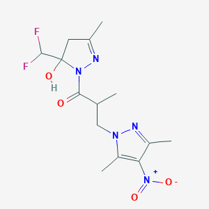 1-[5-(difluoromethyl)-5-hydroxy-3-methyl-4,5-dihydro-1H-pyrazol-1-yl]-3-(3,5-dimethyl-4-nitro-1H-pyrazol-1-yl)-2-methylpropan-1-one