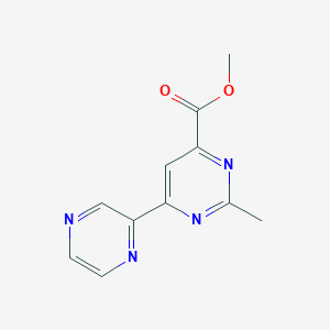 molecular formula C11H10N4O2 B1492218 Methyl 2-methyl-6-(pyrazin-2-yl)pyrimidine-4-carboxylate CAS No. 2098076-50-5
