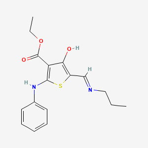 ethyl (5Z)-4-oxo-2-(phenylamino)-5-[(propylamino)methylidene]-4,5-dihydrothiophene-3-carboxylate