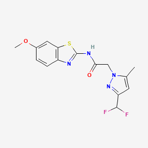 2-[3-(difluoromethyl)-5-methyl-1H-pyrazol-1-yl]-N-(6-methoxy-1,3-benzothiazol-2-yl)acetamide