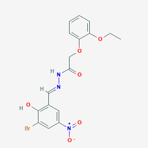 molecular formula C17H16BrN3O6 B14922214 N'-[(E)-(3-bromo-2-hydroxy-5-nitrophenyl)methylidene]-2-(2-ethoxyphenoxy)acetohydrazide 