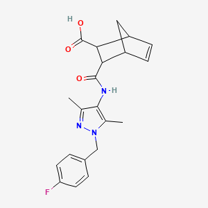 3-{[1-(4-fluorobenzyl)-3,5-dimethyl-1H-pyrazol-4-yl]carbamoyl}bicyclo[2.2.1]hept-5-ene-2-carboxylic acid