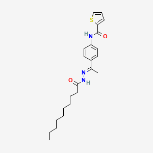 molecular formula C23H31N3O2S B14922223 N-[4-(N-decanoylethanehydrazonoyl)phenyl]-2-thiophenecarboxamide 