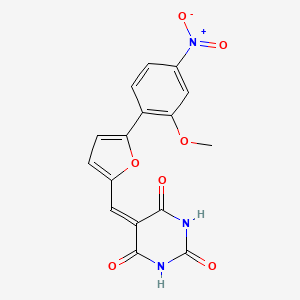 5-{[5-(2-methoxy-4-nitrophenyl)furan-2-yl]methylidene}pyrimidine-2,4,6(1H,3H,5H)-trione