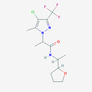 2-[4-chloro-5-methyl-3-(trifluoromethyl)-1H-pyrazol-1-yl]-N-[1-(tetrahydrofuran-2-yl)ethyl]propanamide