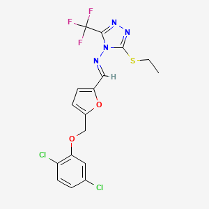 N-[(E)-{5-[(2,5-dichlorophenoxy)methyl]furan-2-yl}methylidene]-3-(ethylsulfanyl)-5-(trifluoromethyl)-4H-1,2,4-triazol-4-amine