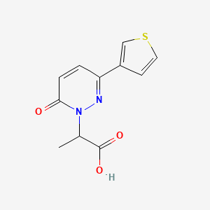 molecular formula C11H10N2O3S B1492225 2-[6-Oxo-3-(thiophen-3-yl)-1,6-dihydropyridazin-1-yl]propanoic acid CAS No. 2098080-28-3