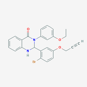 2-[2-bromo-5-(prop-2-yn-1-yloxy)phenyl]-3-(3-ethoxyphenyl)-2,3-dihydroquinazolin-4(1H)-one