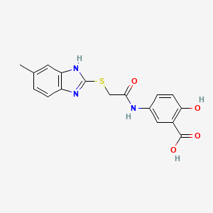 2-hydroxy-5-({[(5-methyl-1H-benzimidazol-2-yl)sulfanyl]acetyl}amino)benzoic acid