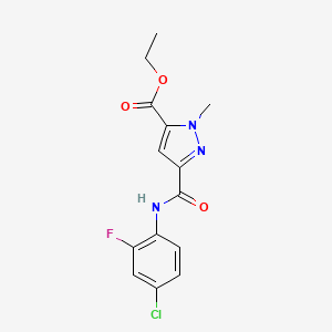 ethyl 3-[(4-chloro-2-fluorophenyl)carbamoyl]-1-methyl-1H-pyrazole-5-carboxylate