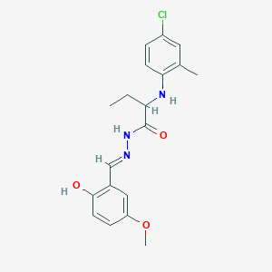 2-[(4-chloro-2-methylphenyl)amino]-N'-[(E)-(2-hydroxy-5-methoxyphenyl)methylidene]butanehydrazide