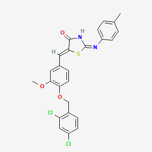 molecular formula C25H20Cl2N2O3S B14922285 (2E,5Z)-5-{4-[(2,4-dichlorobenzyl)oxy]-3-methoxybenzylidene}-2-[(4-methylphenyl)imino]-1,3-thiazolidin-4-one 